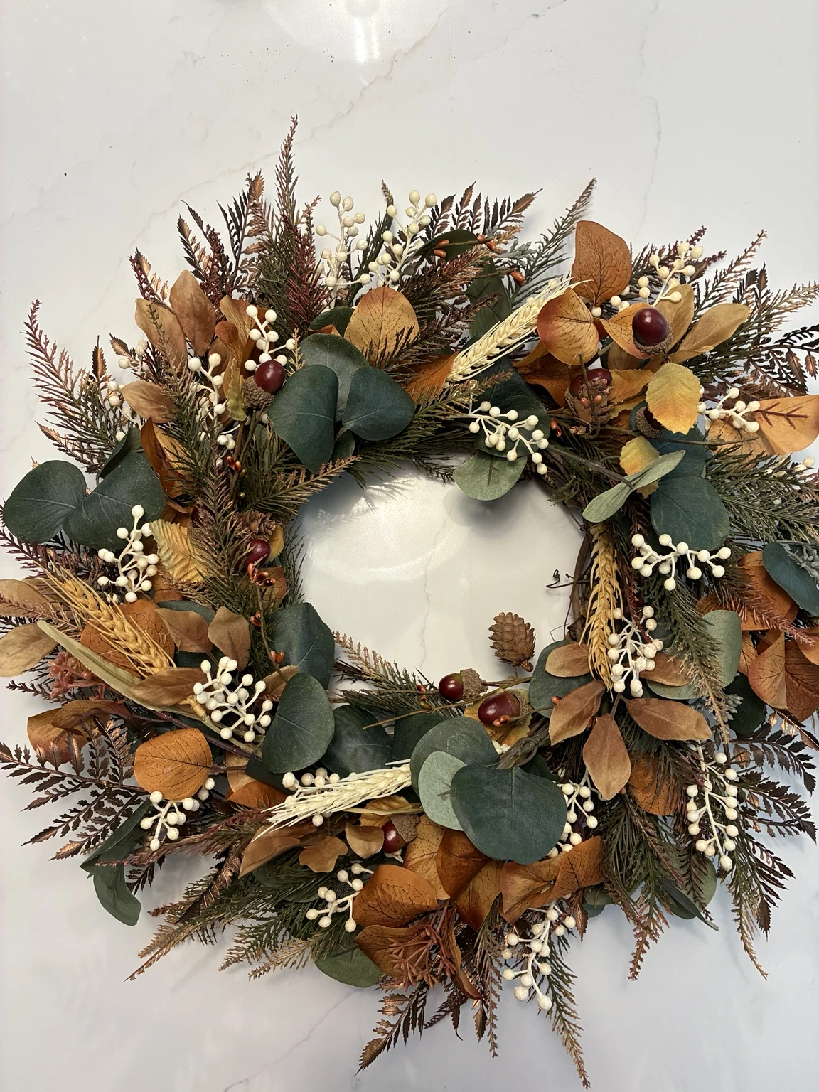 Full handcrafted WoodBee Floral fall eucalyptus wreath