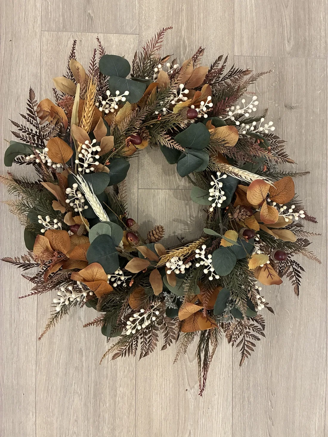 Full wreath photographed on a neutral surface